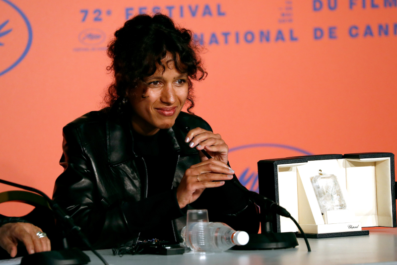 Mati Diop with her Grand Prix Award at Cannes